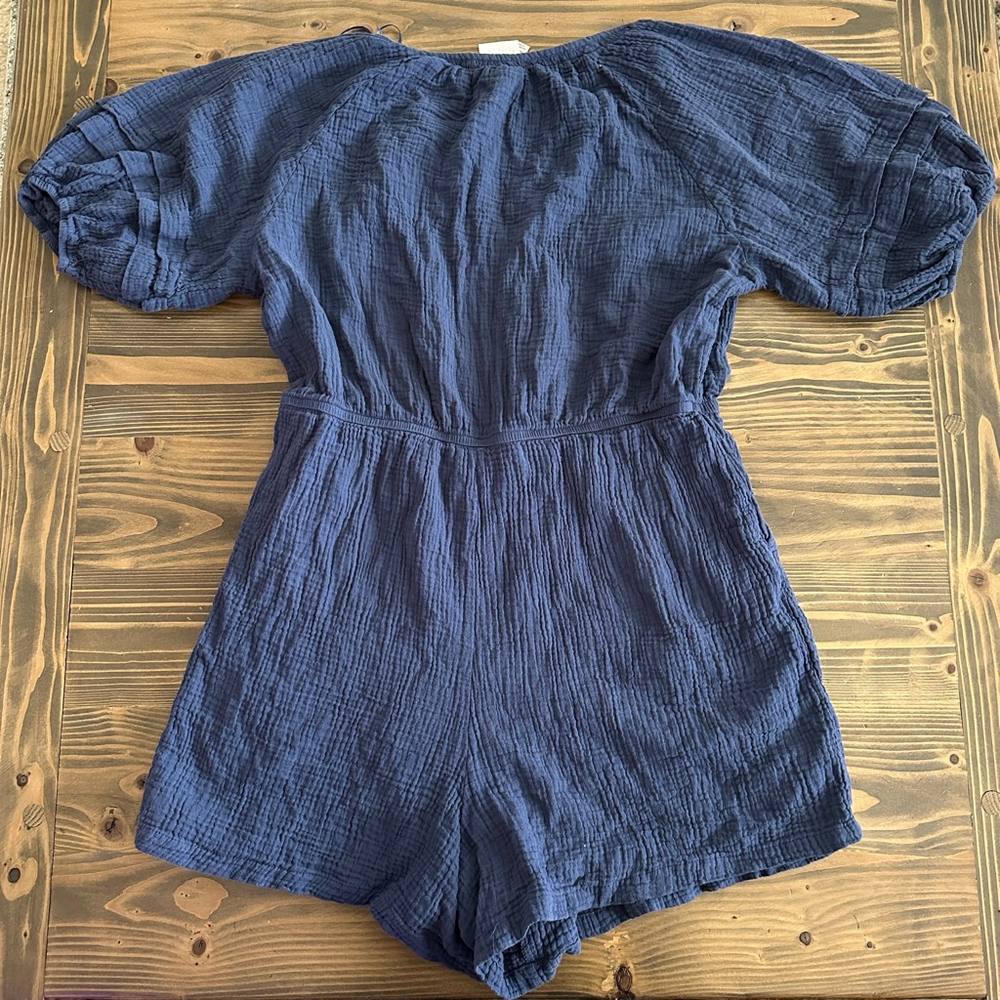 Women’s Knox Rose Blue Gauze Romper XXL Festival Boho crinkled gauze fabric - Picture 6 of 10